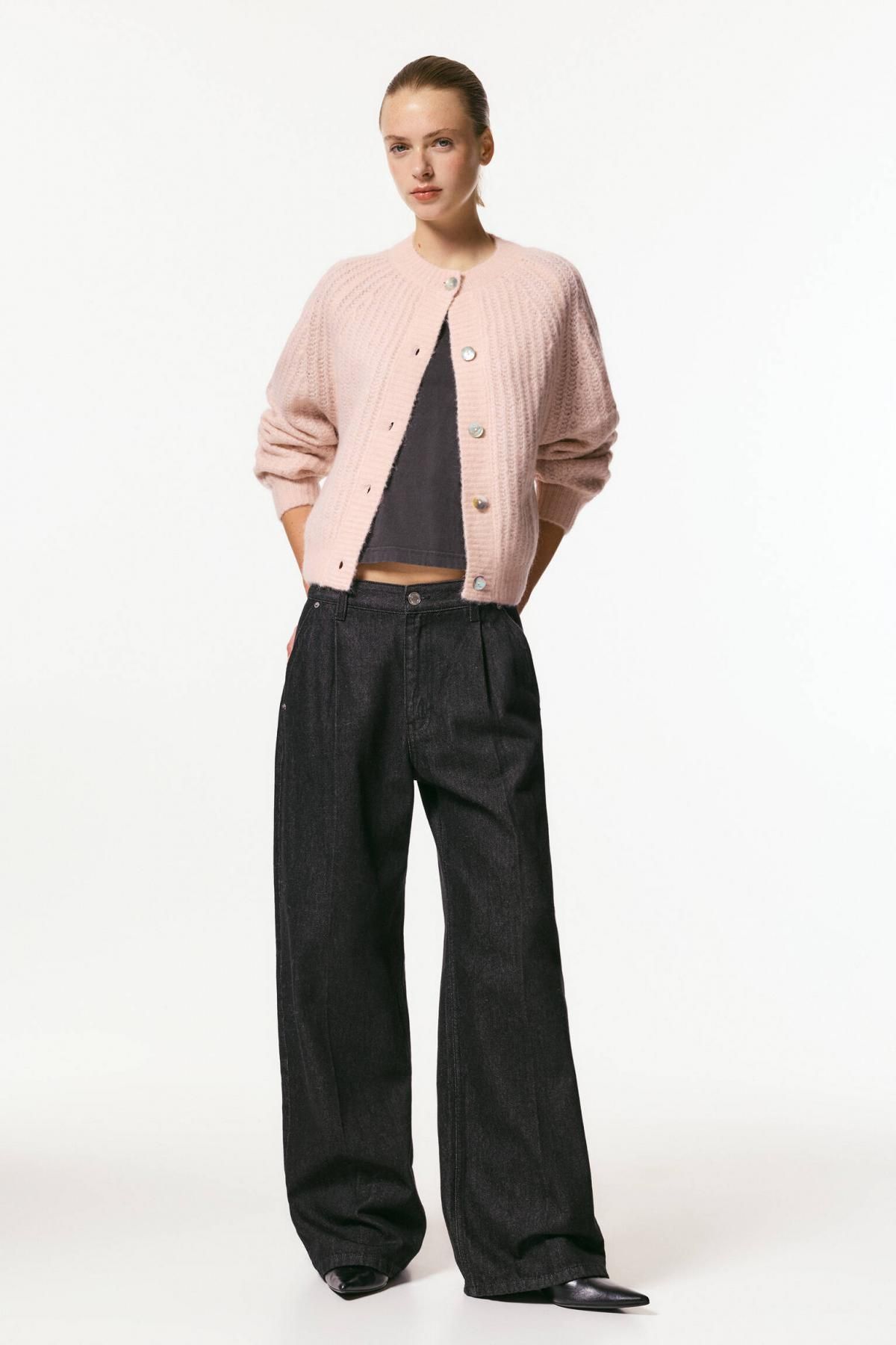 풀앤베어 소프트 라운드넥 울 알파카 니트 가디건 7553/402 ROSE PINK 이미지 6