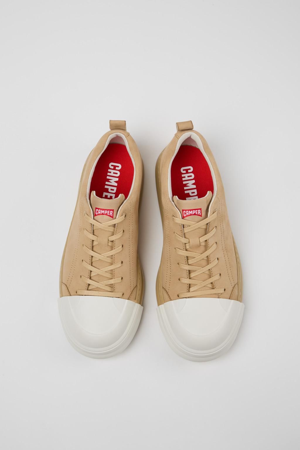 캠퍼 프리미엄 누벅 스니커즈 Junction Runner K100978-010 BEIGE - 상세 이미지 4