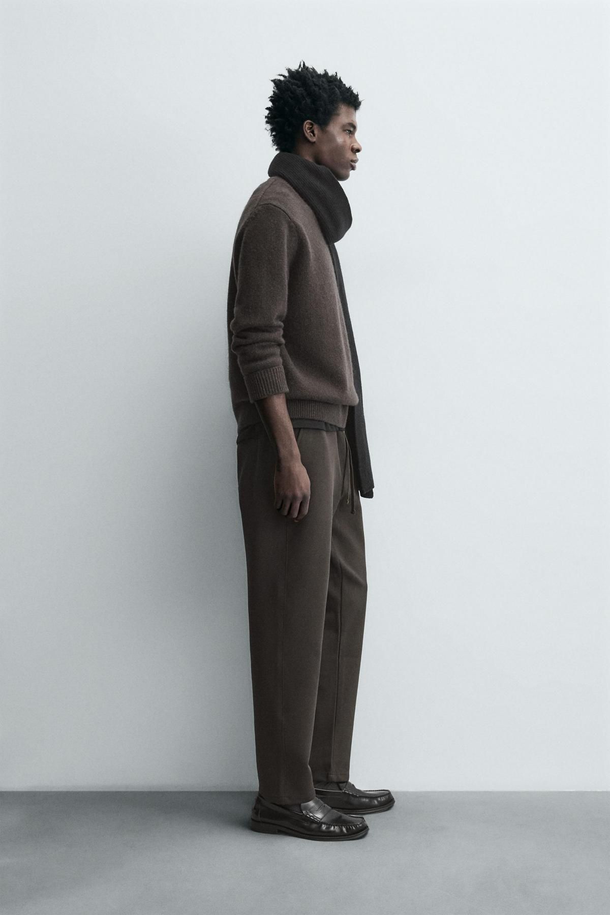 자라 컴포트 조거 웨이스트 팬츠 7484/403 DARK BROWN - 상세 이미지 4