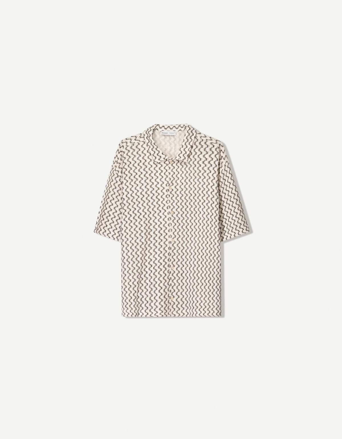버쉬카 반팔 러스틱 셔츠 1248/218 CREAM - 상품 이미지