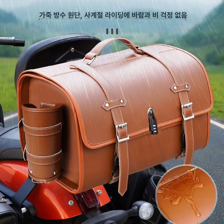 오토바이 리어백 레트로 탑박스 스쿠터 배달통 방수 수납 가방 - 상세 이미지 2
