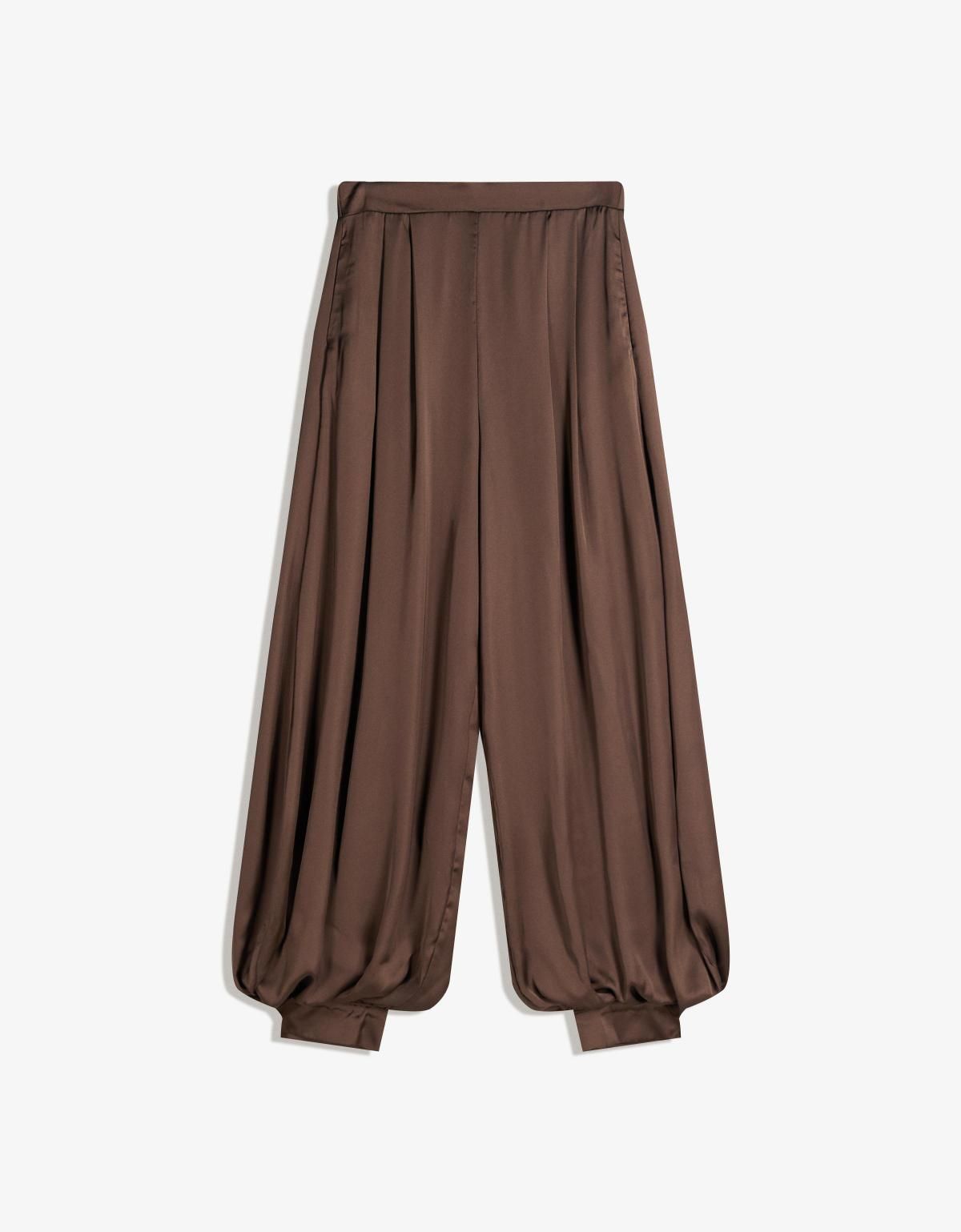 버쉬카 새틴 테크니컬 와이드 배기 팬츠 1036/168 BROWN - 상세 이미지 3