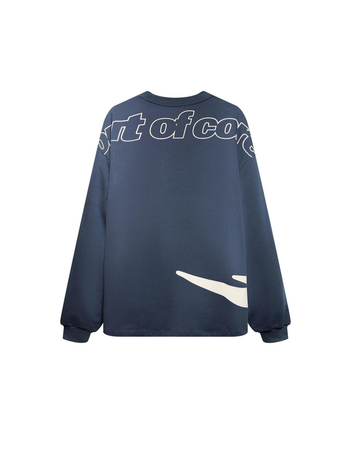 버쉬카 아웃 오브 코어 프린트 오버핏 긴팔 티셔츠 8111/071 NAVY - 상세 이미지 4