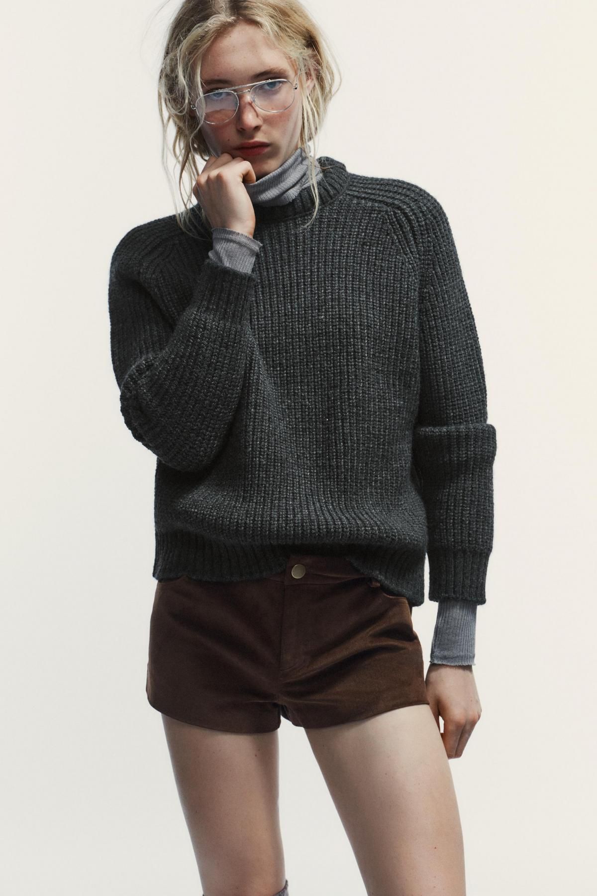 자라 베이직 다크그레이 라운드넥 니트 스웨터 6427/115 DARK GREY - 상세 이미지 4
