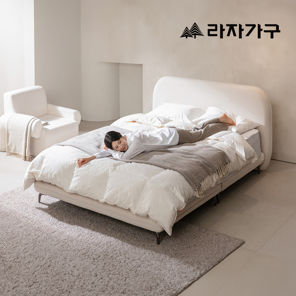 라자가구 뮬러 아쿠아텍스 패브릭 평상형 호텔 침대 싱글 S+포켓스프링(하드) - 메인 이미지