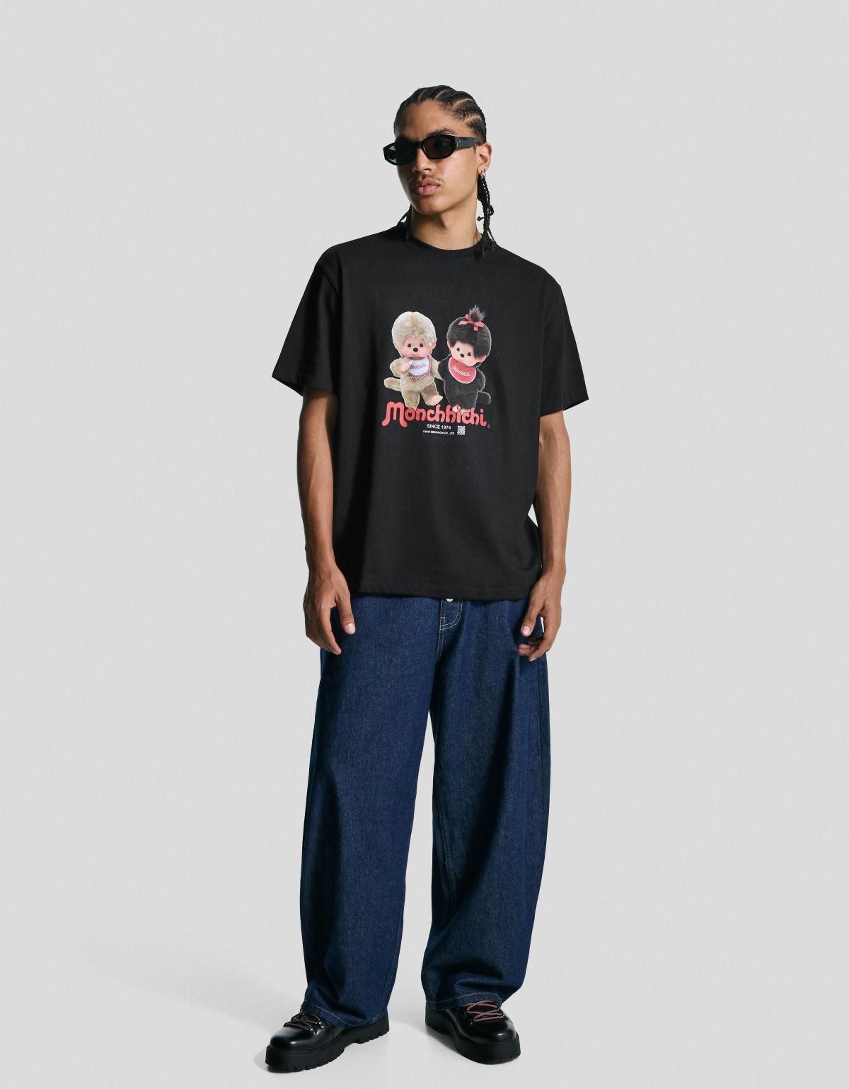 버쉬카 몬치치 그래픽 디지털 필터 반팔 티셔츠 2353/856 BLACK - 상세 이미지 4