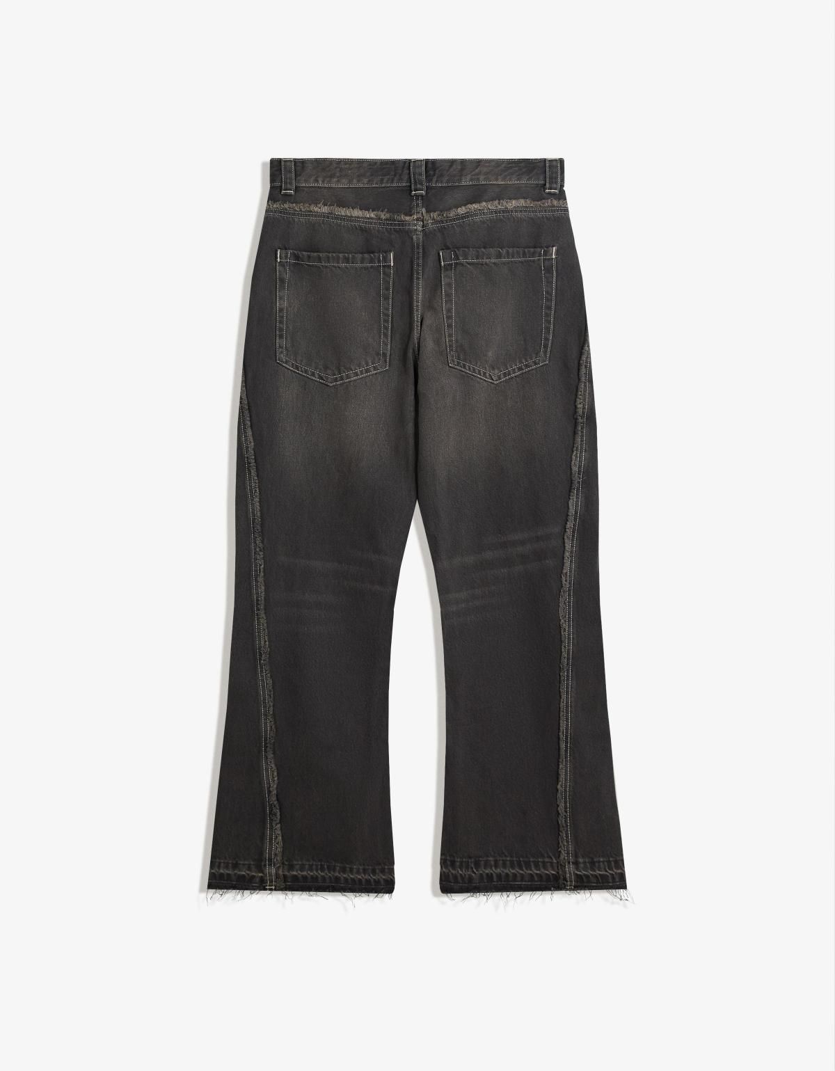 버쉬카 부츠컷 프린지 블랙 데님 플레어 진 5367/352 BLACK - 상세 이미지 2