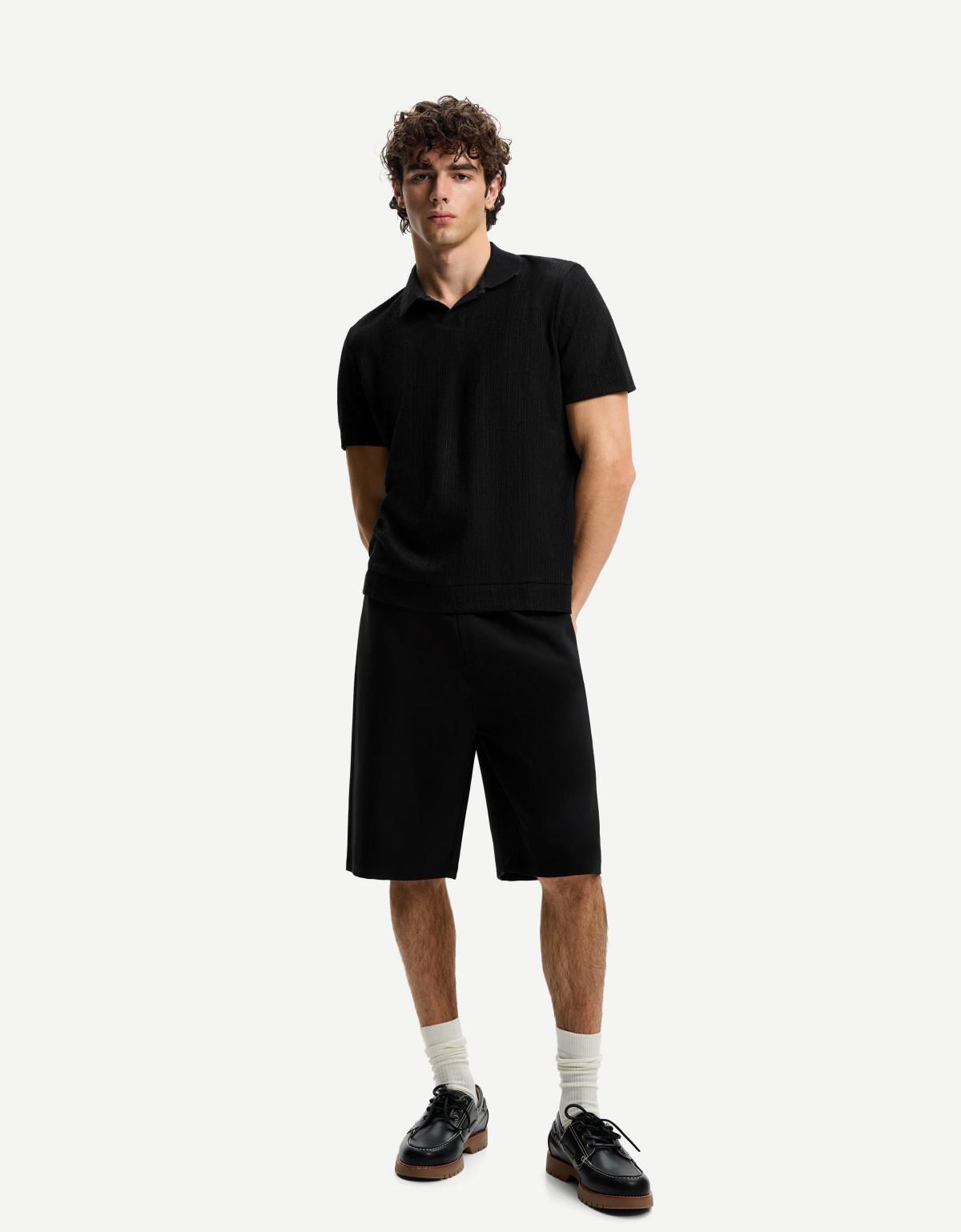 버쉬카 텍스처 폴로 셔츠 8562/777 BLACK - 상세 이미지 4