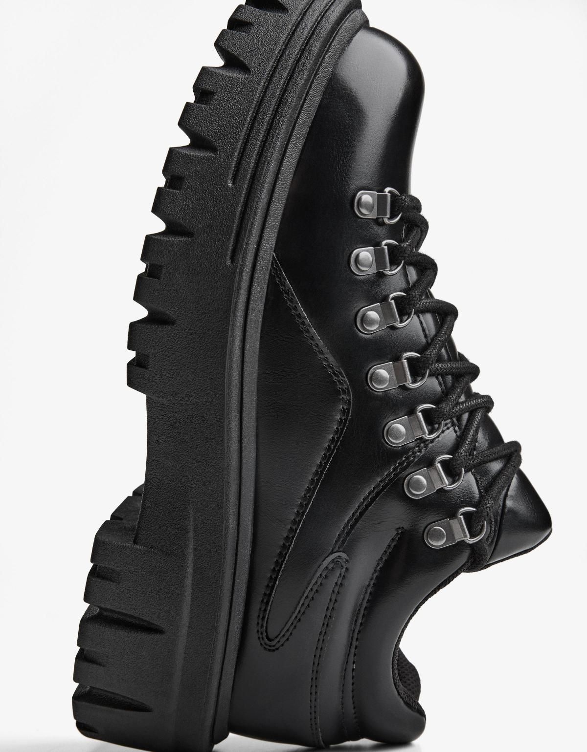 버쉬카 청키 메탈 디테일 레이스업 슈즈 2602/764 BLACK - 상세 이미지 2