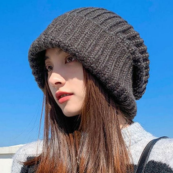 두꺼운 겨울 비니 모자 루즈핏 남자 여자 비니 - 상품 이미지