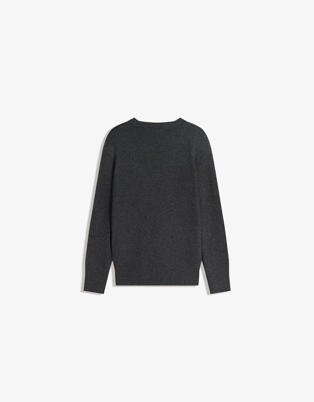 버쉬카 베이직 라운드넥 니트 스웨터 숄더패드 7145/693 DARK GREY - 상세 이미지 3