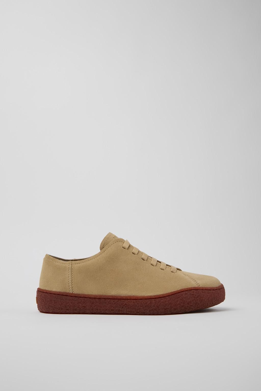 캠퍼 캐주얼 누벅 베이지 스니커즈 Peu Terreno K100927-017 BEIGE - 메인 이미지