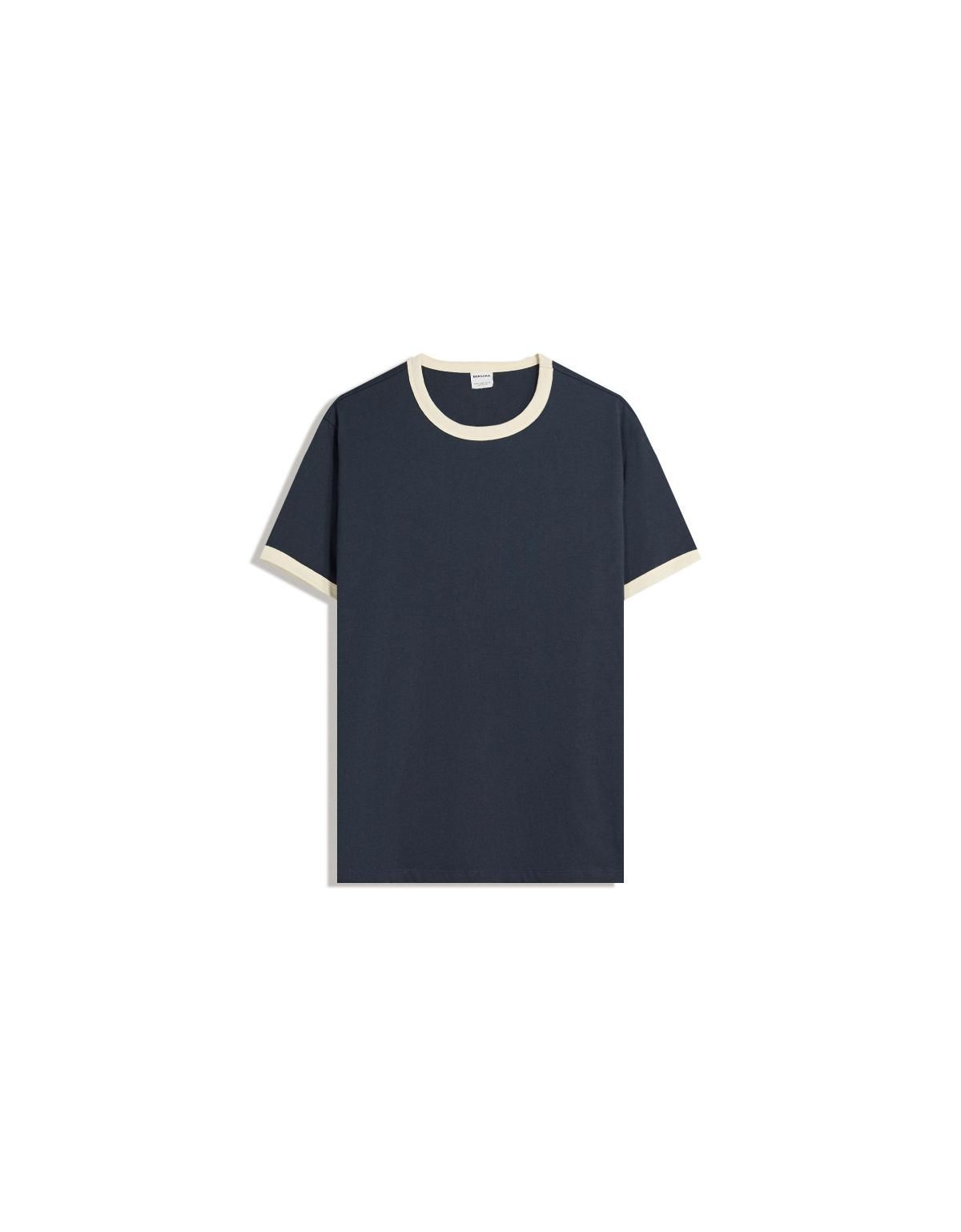 버쉬카 리브드 네이비 배색 반팔 티셔츠 8089/116 NAVY - 상세 이미지 2