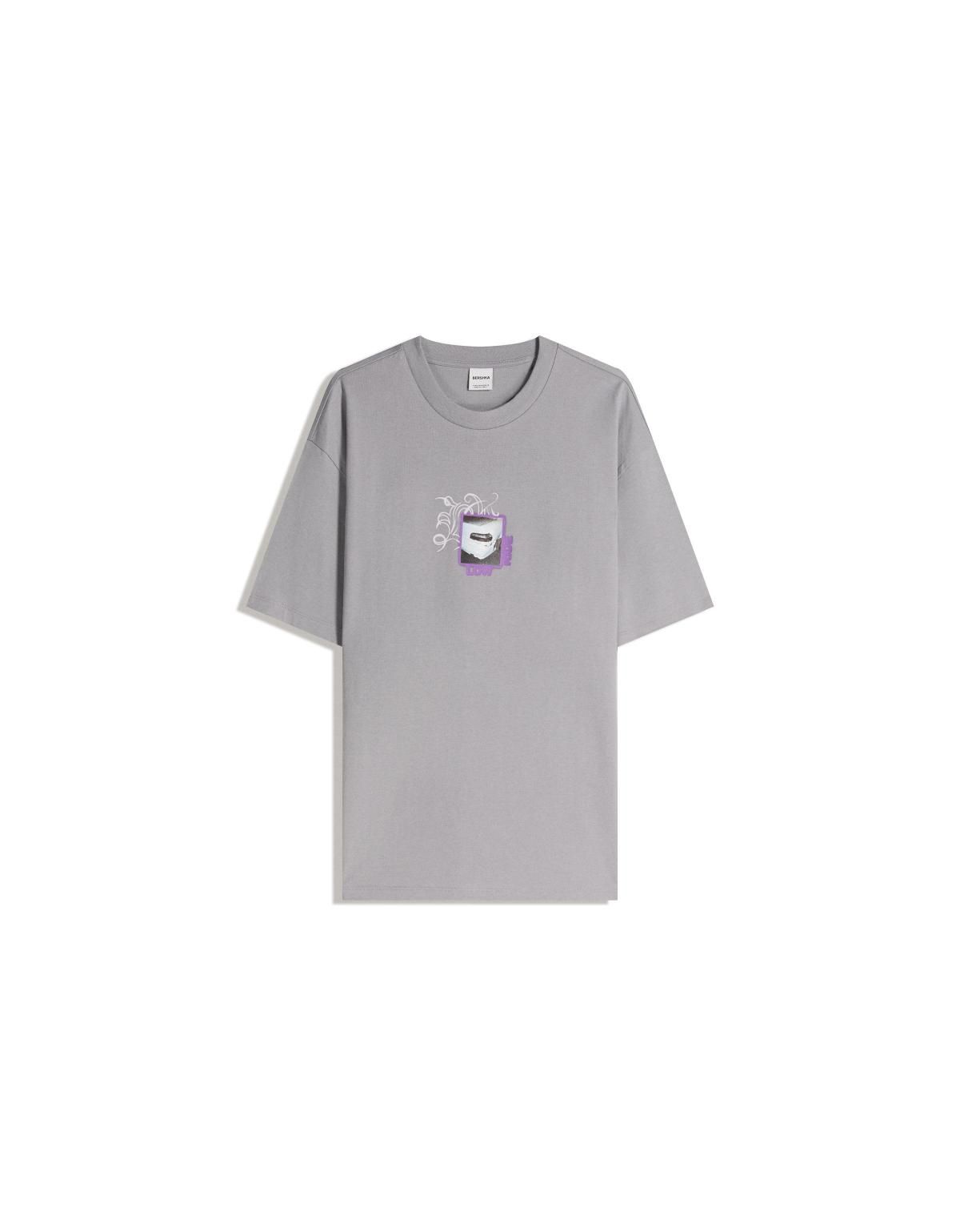 버쉬카 프린트 라이트그레이 반팔 티셔츠 8093/071 GREY - 상세 이미지 2