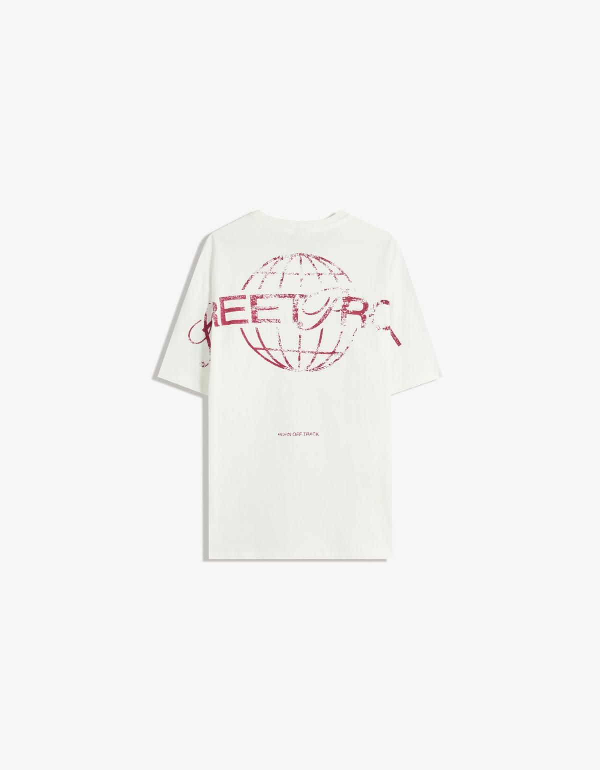 버쉬카 프린트 심플 반팔 티셔츠 8042/116 OFF WHITE - 상세 이미지 2