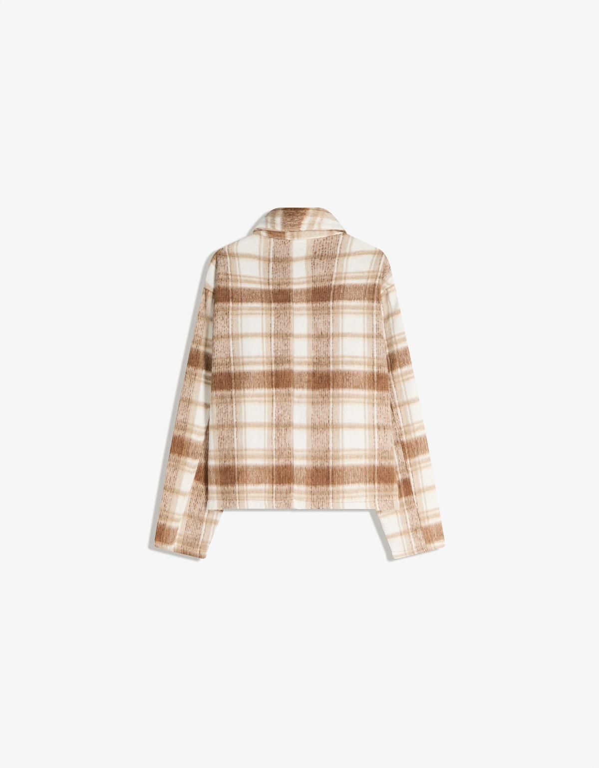 버쉬카 체크 패턴 박시핏 테일러드 재킷 6862/710 BROWN - 상세 이미지 2