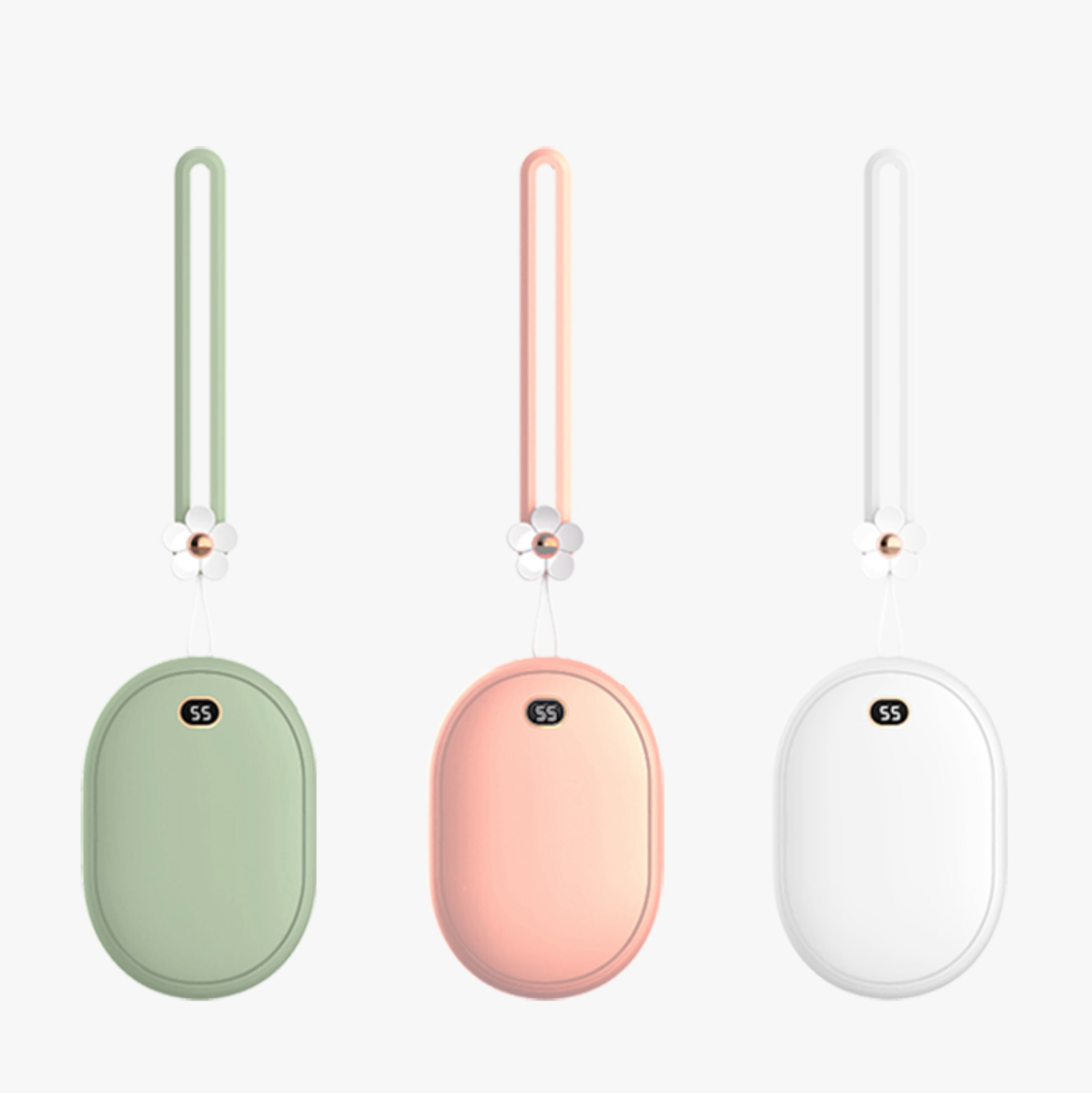 플라워 스트랩 충전식 손난로 핸드워머 핫팩 USB C타입 전자 전기 미니 대용량 양면발열 - 상세 이미지 2