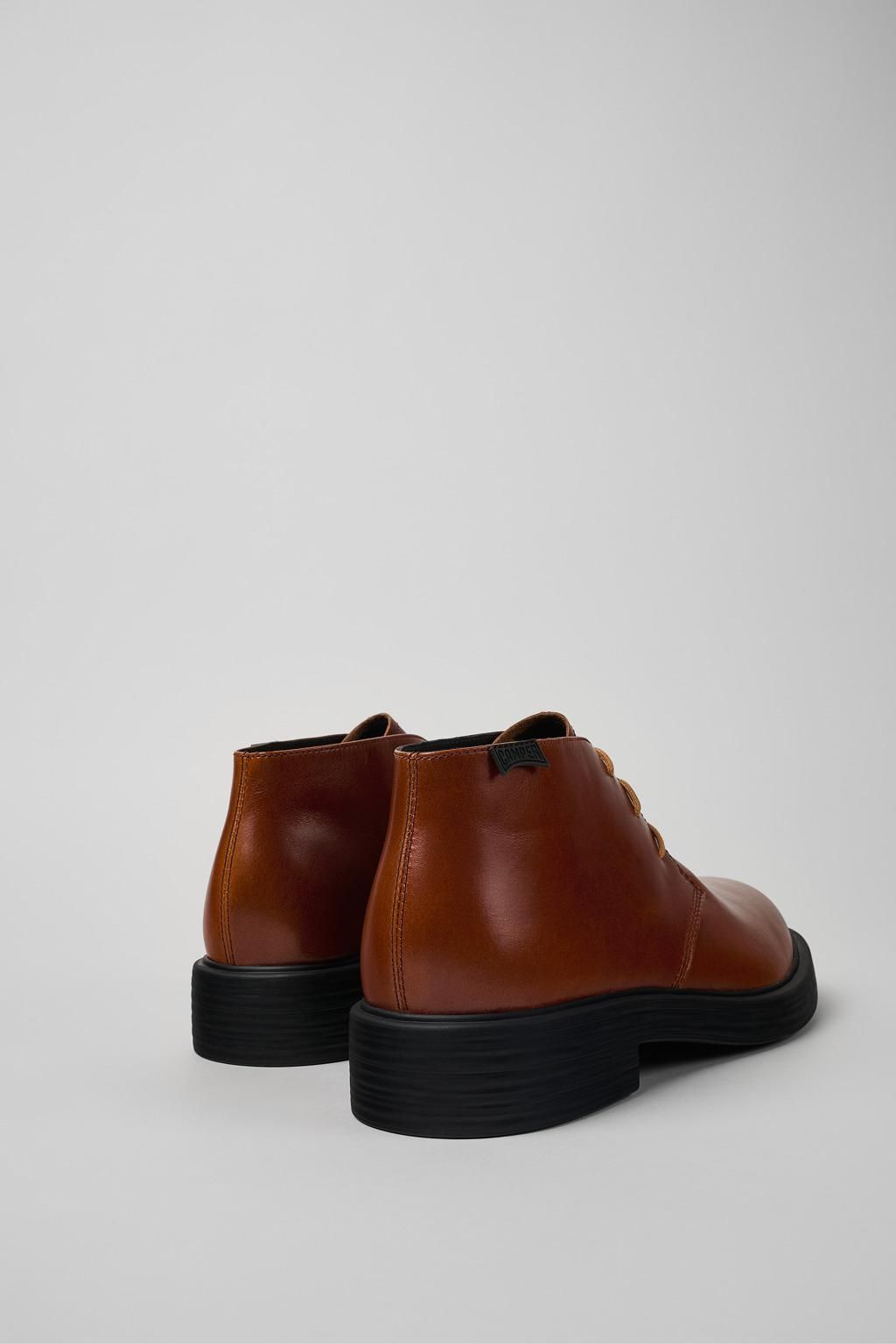 캠퍼 브라운 레더 레이스업 남성 앵클부츠 Dean K300493-002 BROWN - 상세 이미지 3