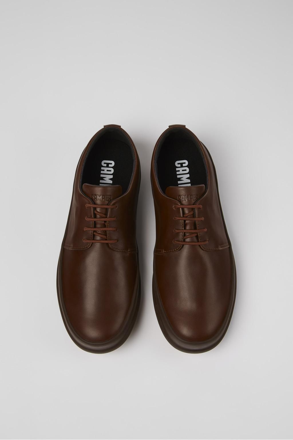 캠퍼 캐주얼 브라운 레더 남성 더비화 Chasis K100836-016 BROWN - 상세 이미지 4
