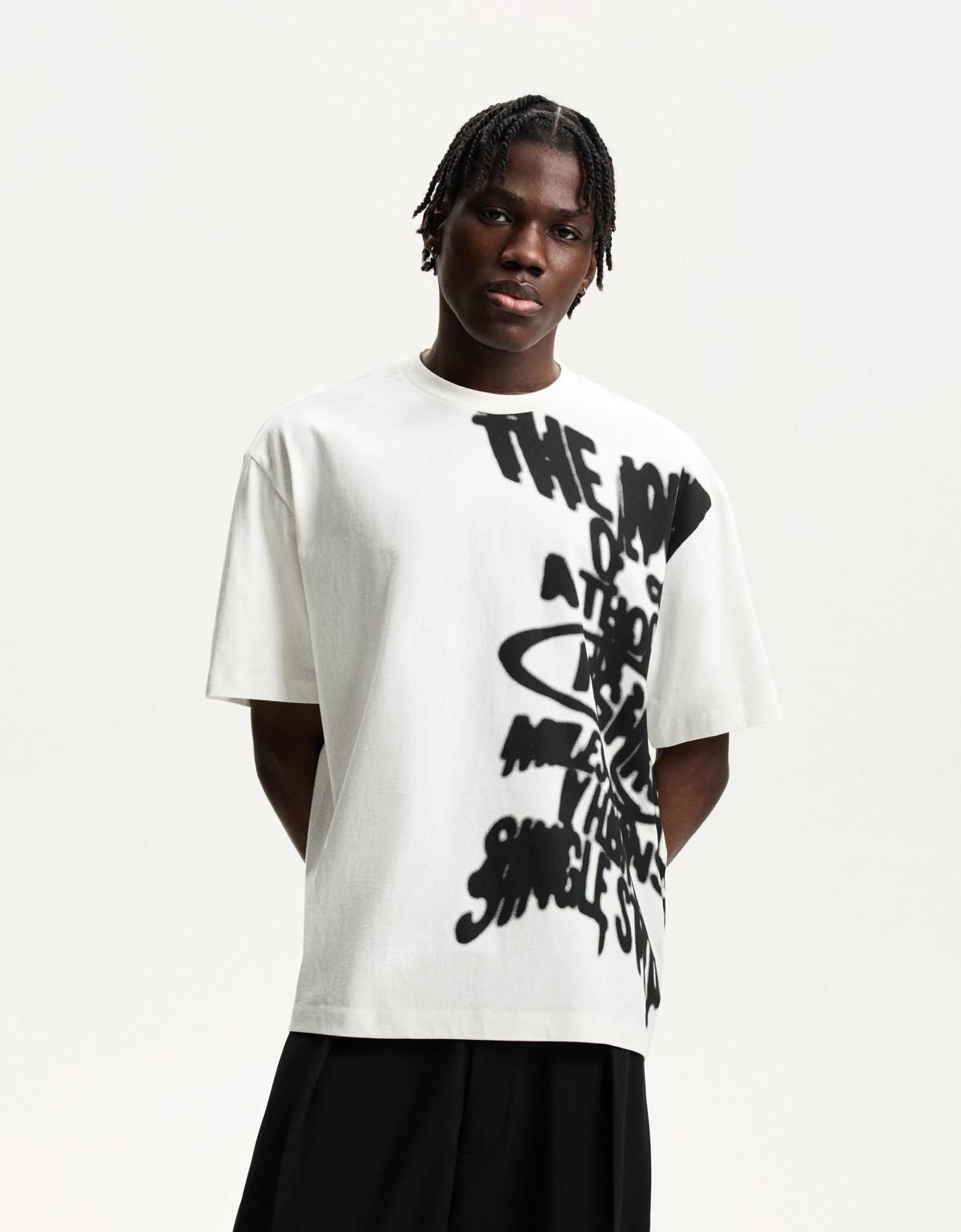 버쉬카 프린트 반팔 티셔츠 8170/777 OFF WHITE - 상세 이미지 5