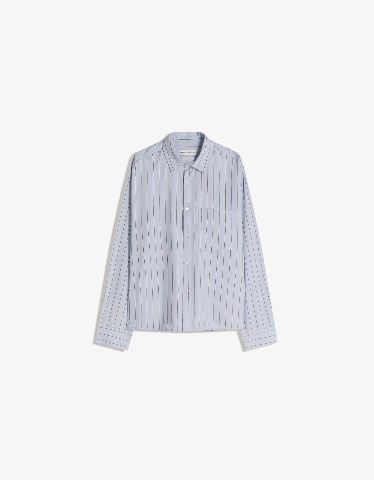 버쉬카 스트라이프 클래식 긴팔 셔츠 6399/557 LIGHT BLUE - 상품 이미지