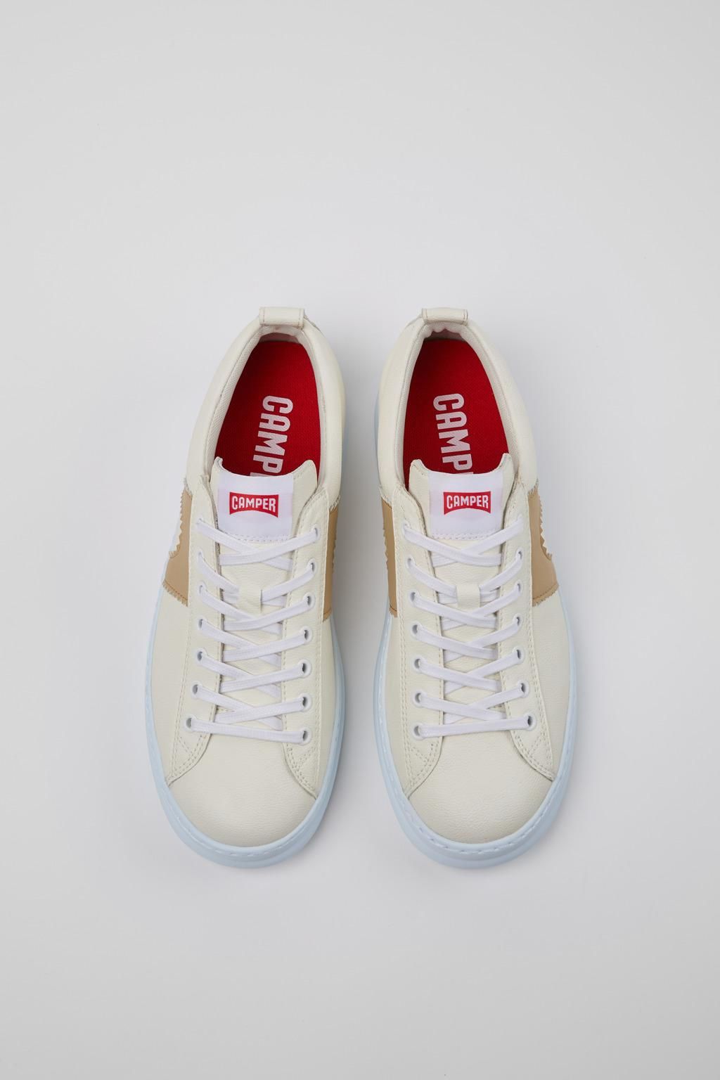 캠퍼 멀티컬러 리사이클 레더 남성 스니커즈 Runner K100893-013 WHITE - 상세 이미지 4