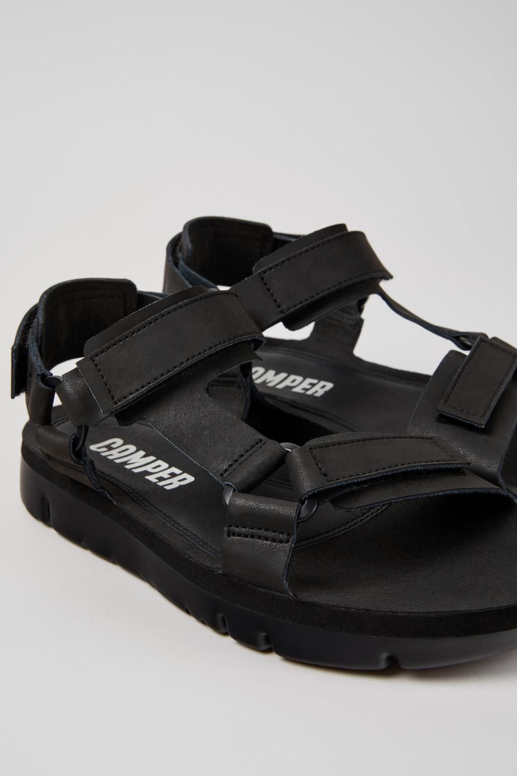 캠퍼 블랙 레더 테크니컬 스트랩 샌들 Oruga K100416-011 BLACK - 상세 이미지 2