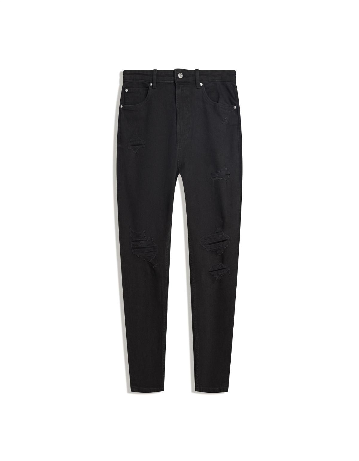 버쉬카 블랙 데님 디스트로이드 캐롯핏 청바지 5351/388 BLACK - 상세 이미지 3