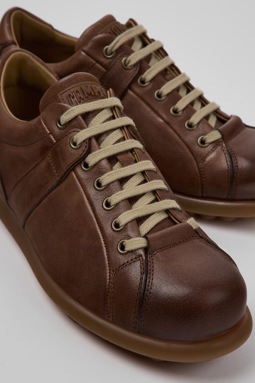 캠퍼 아이코닉 브라운 레더 스니커즈 Pelotas 17408-125 BROWN - 상세 이미지 2
