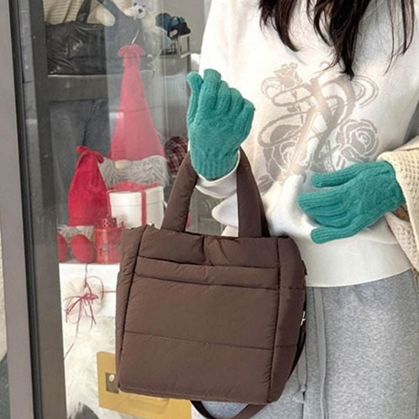 부드러운 푹신 패딩 백 퀼팅 가벼운 패딩 백 데일리 - 상품 이미지