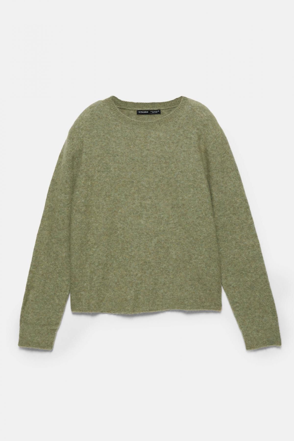 풀앤베어 프리미엄 울알파카 라운드넥 니트 스웨터 7550/402 PALE GREEN - 상품 이미지