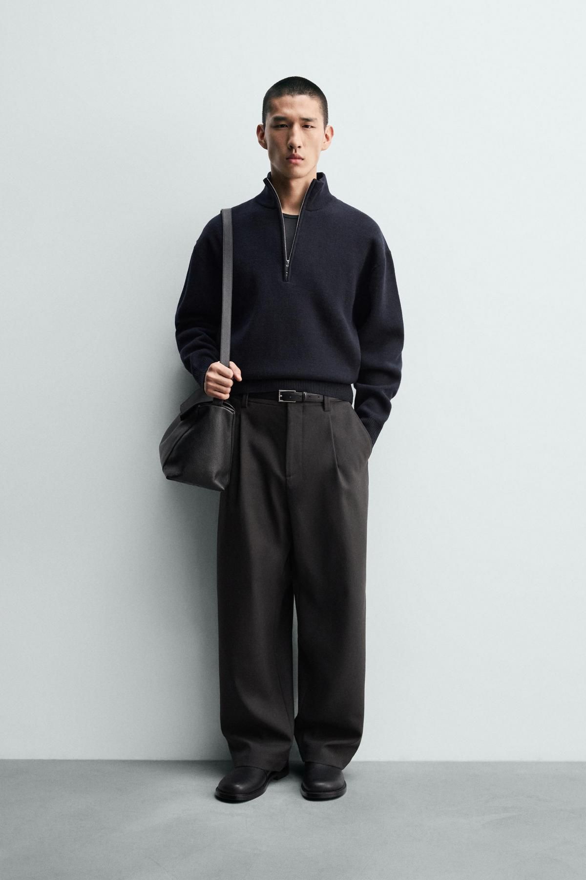 자라 테크니컬 하프집업 니트 스웨터 5755/350 DARK NAVY - 상세 이미지 2