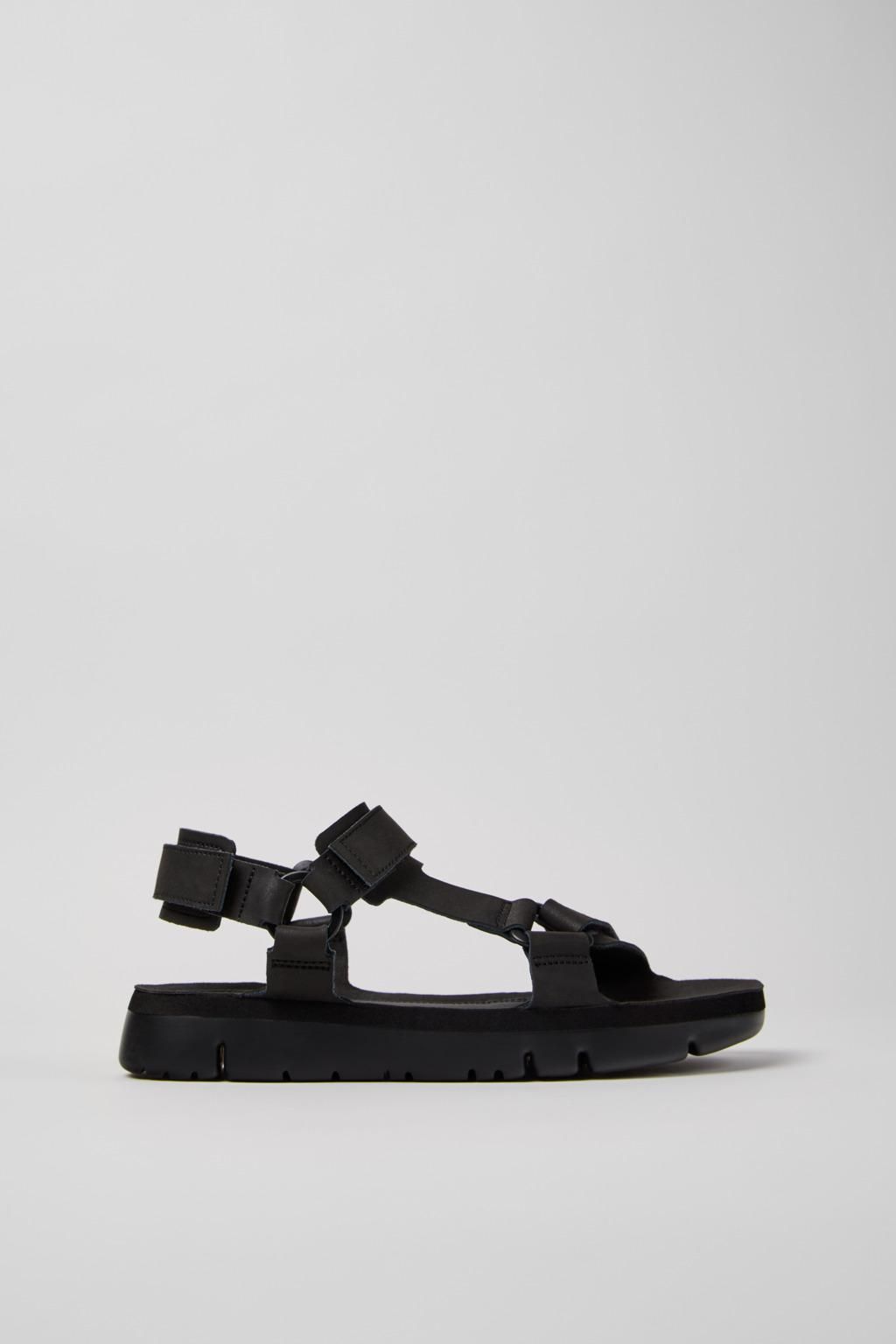 캠퍼 블랙 레더 테크니컬 스트랩 샌들 Oruga K100416-011 BLACK - 메인 이미지