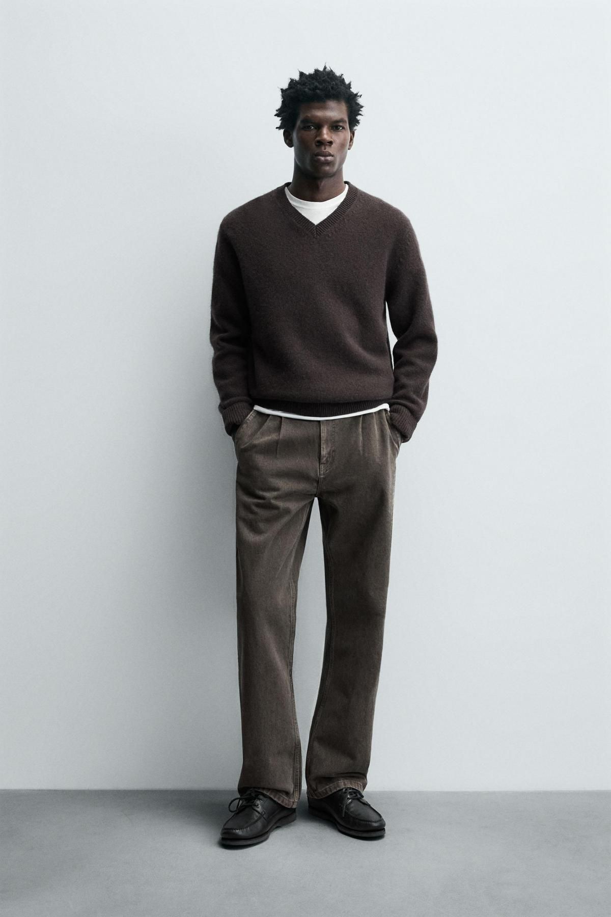 자라 스트레이트핏 플리츠 데님 팬츠 7223/317 TAUPE GREY - 상세 이미지 2