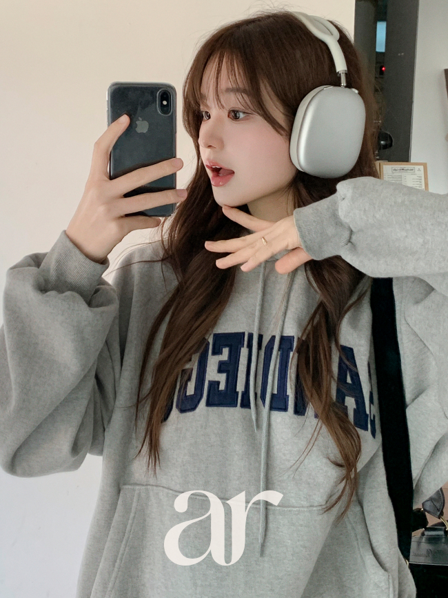 양기모 레터링 자수 후드 티셔츠 ts4767 - 상세 이미지 3