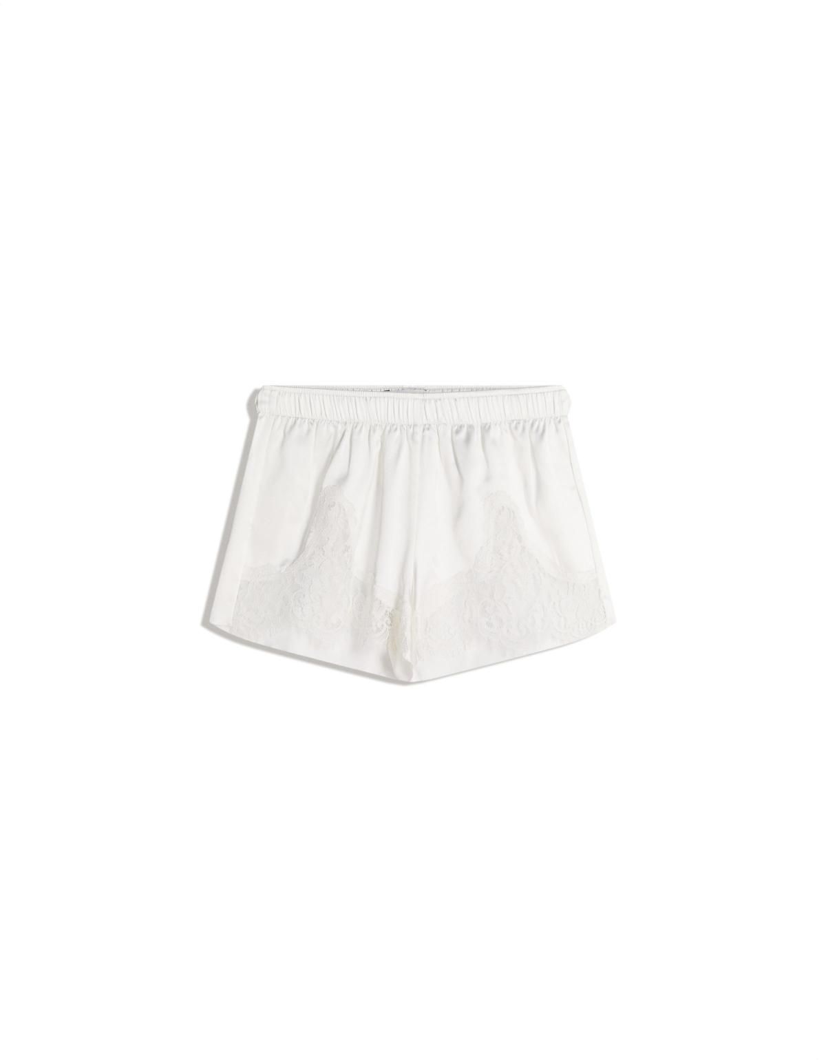 버쉬카 새틴 레이스 트림 버뮤다 반바지 0983/692 CREAM - 상품 이미지