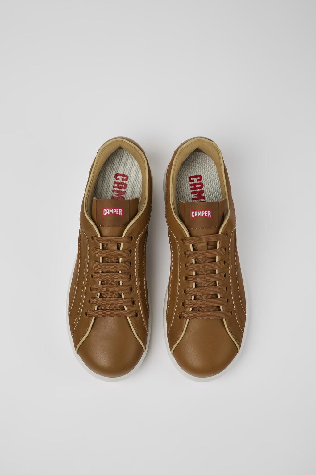 캠퍼 브라운 가죽 스니커즈 Pelotas XLite K100899-006 BROWN - 상세 이미지 4