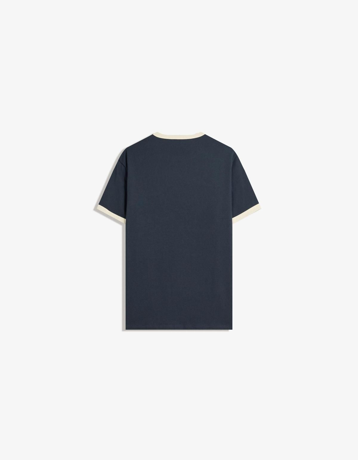 버쉬카 리브드 네이비 배색 반팔 티셔츠 8089/116 NAVY - 상세 이미지 3