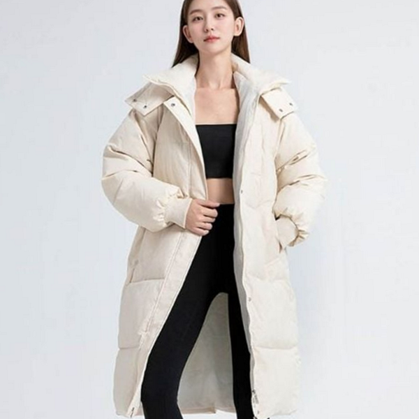 하이넥 여성 롱 패딩 캐주얼 여자 롱 패딩 데일리 - 상품 이미지