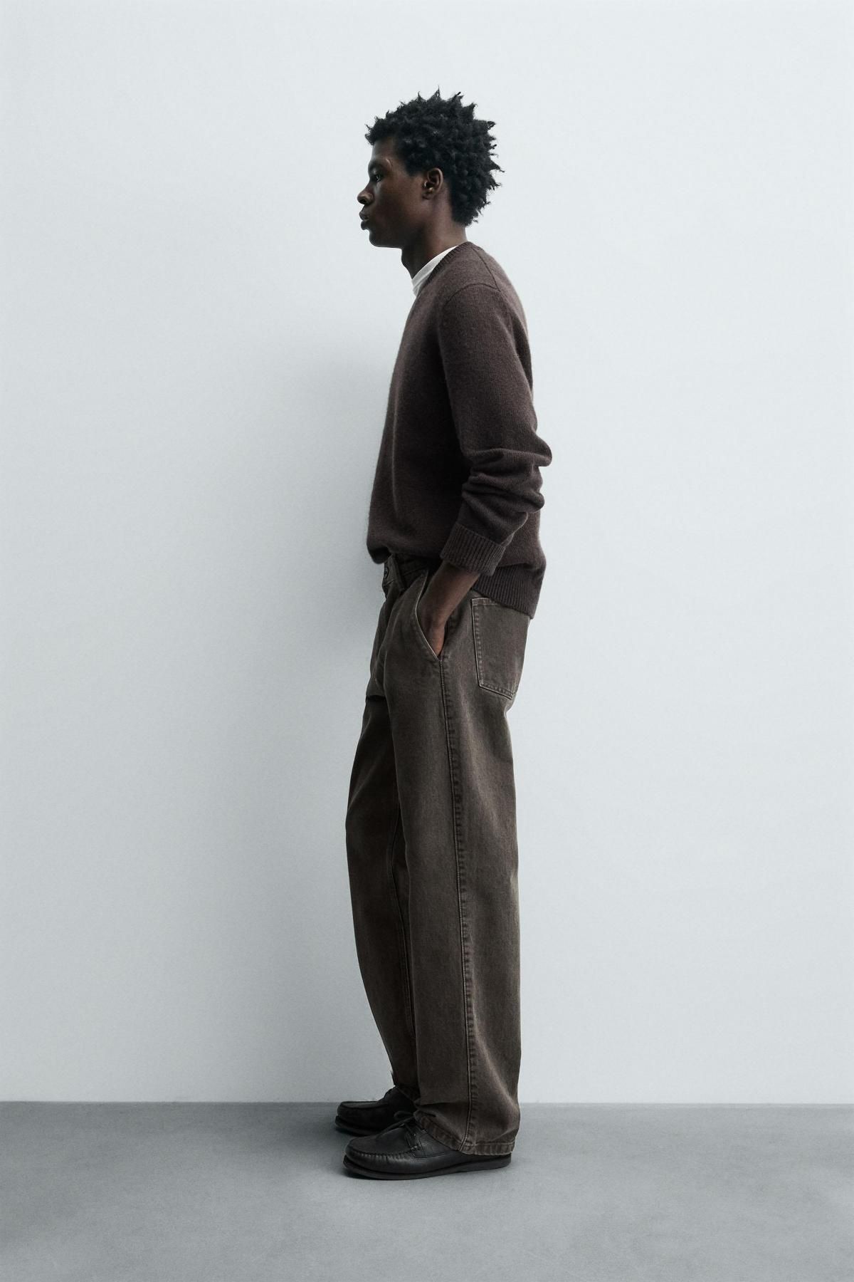 자라 스트레이트핏 플리츠 데님 팬츠 7223/317 TAUPE GREY - 상세 이미지 4