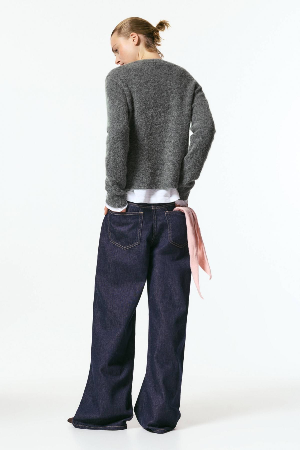 풀앤베어 프리미엄 울알파카 라운드넥 니트 스웨터 7550/402 GREY MARL - 상세 이미지 4