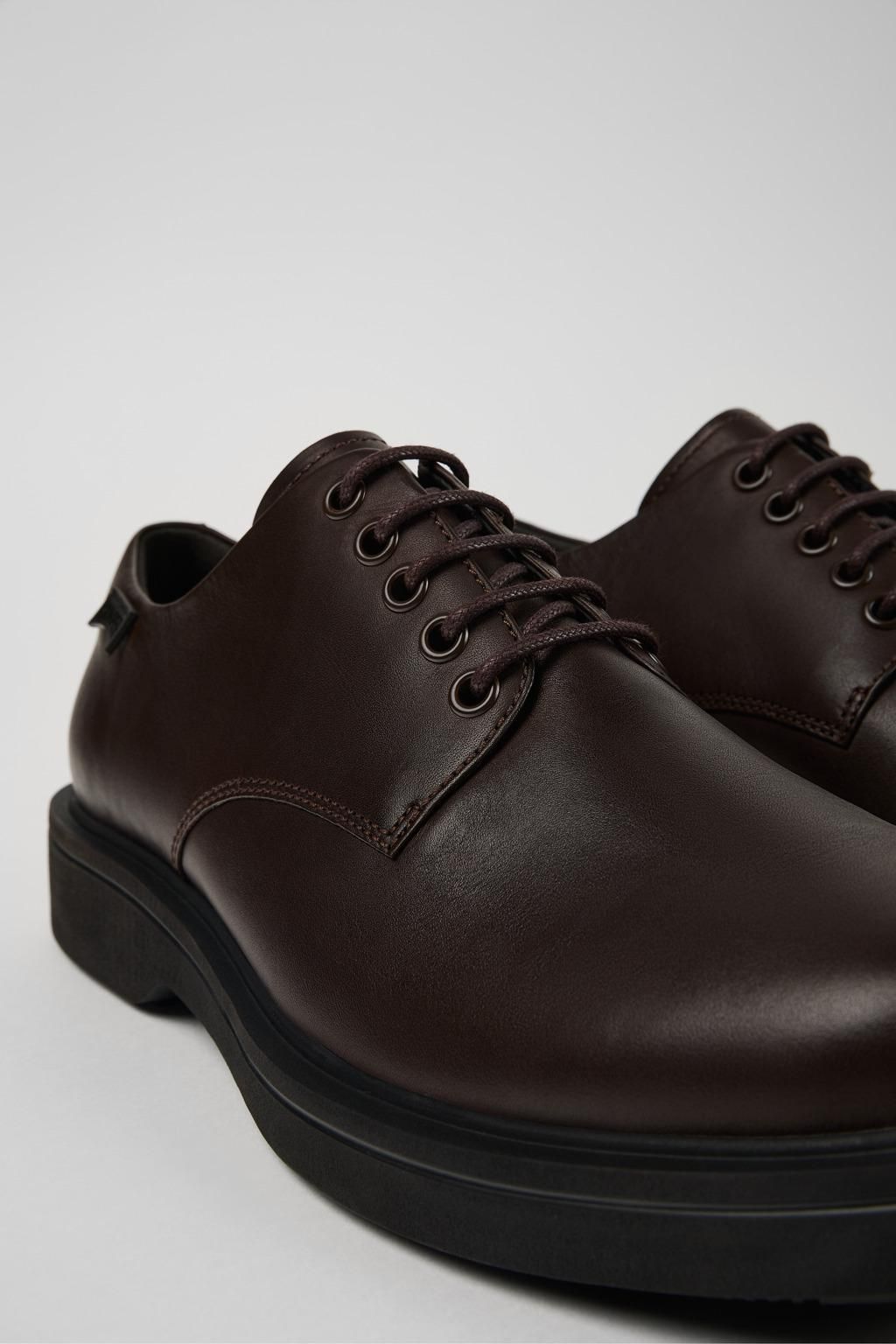 캠퍼 브라운 레더 남성 옥스포드화 Norman K100998-002 BROWN - 상세 이미지 2