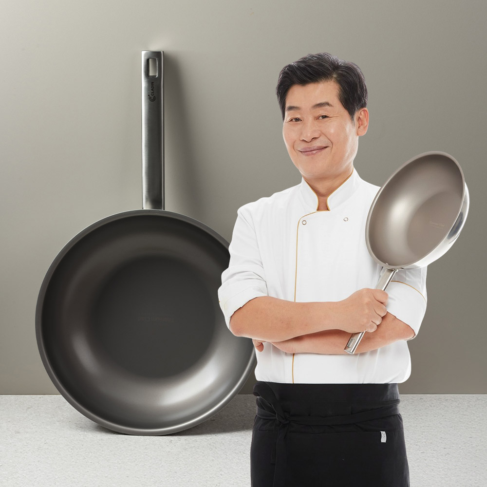 클래딘 이연복 리얼 티타늄 인덕션 궁중팬 (satin)+중식도증정 26cm