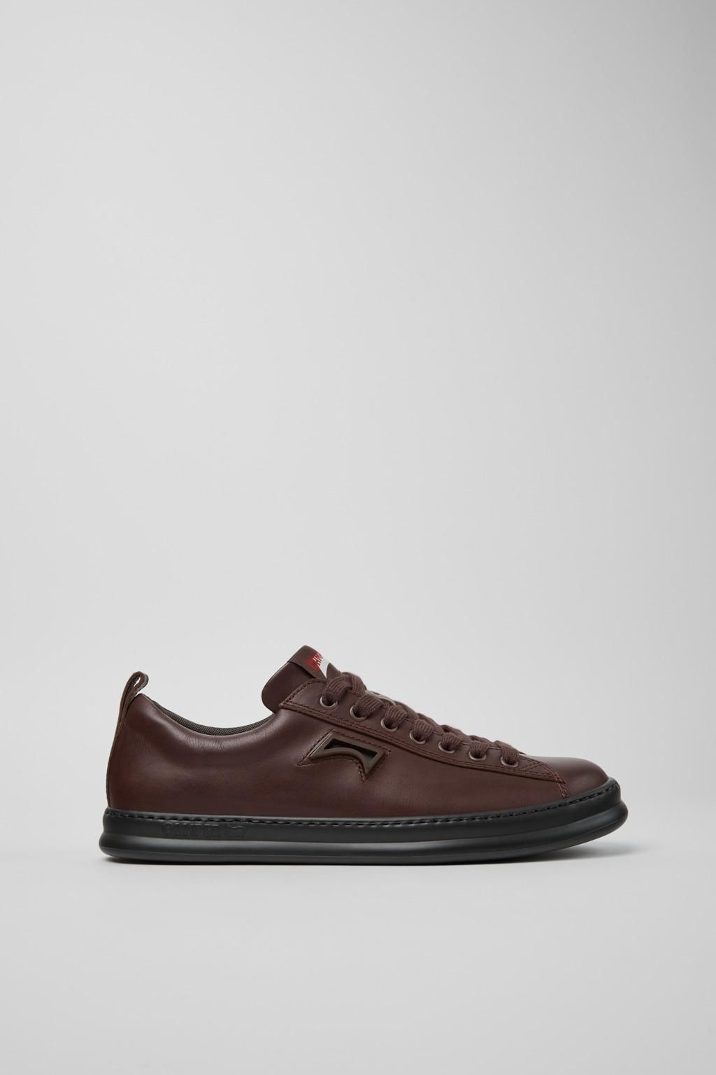 캠퍼 프리미엄 브라운 레더 스니커즈 Runner K101052-005 BROWN - 메인 이미지
