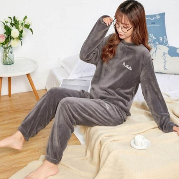 따뜻한 여성 극세사 잠옷 파자마 여성 수면 잠옷 상하 - 메인 이미지