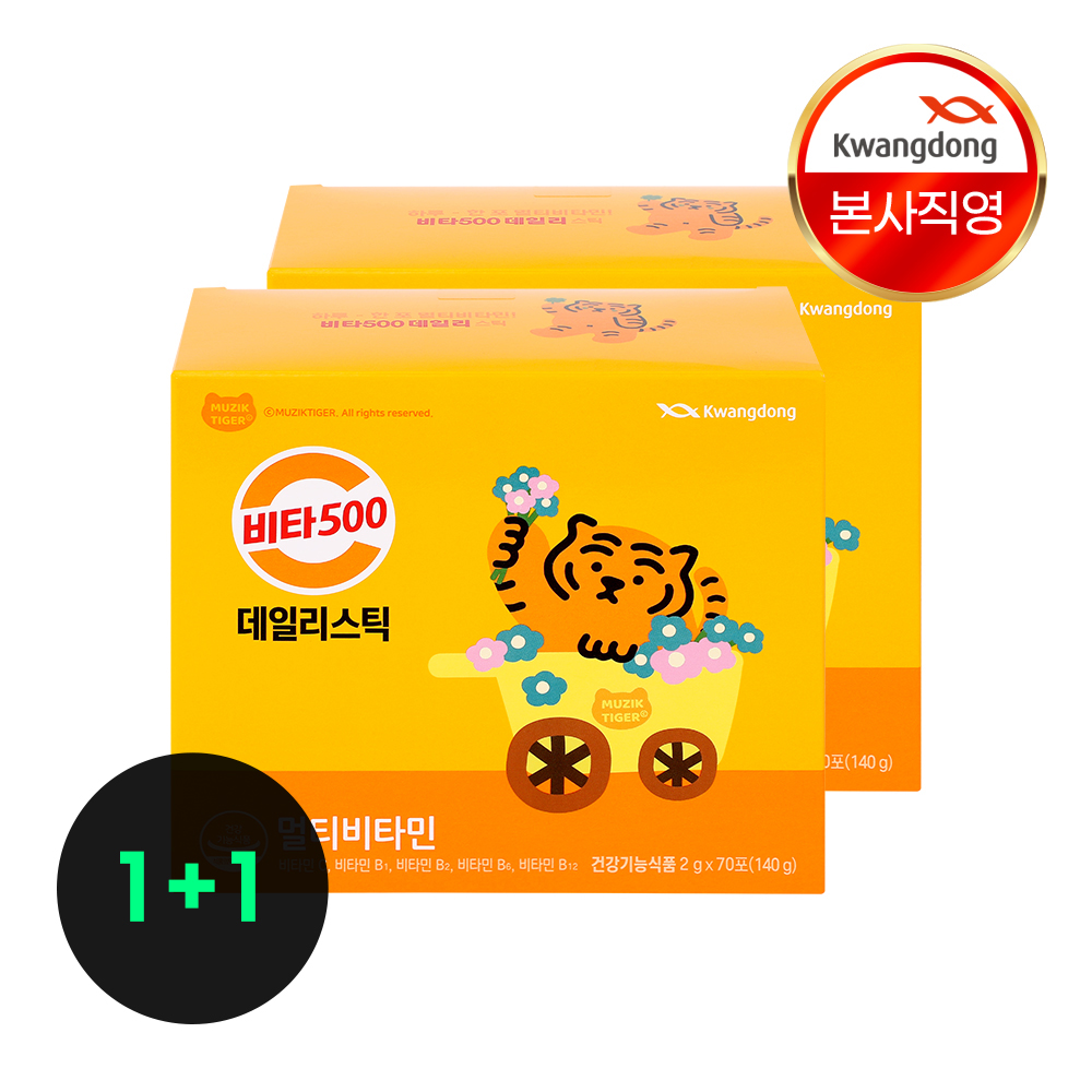 광동 비타500 데일리스틱 멀티비타민 B12 활력 비타민 70포, 2개 - 메인 이미지