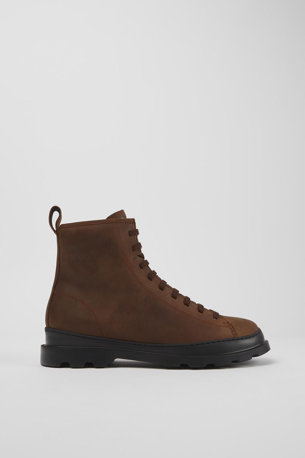 캠퍼 브라운 누벅 레이스업 미들부츠 Brutus K300245-009 BROWN - 상품 이미지