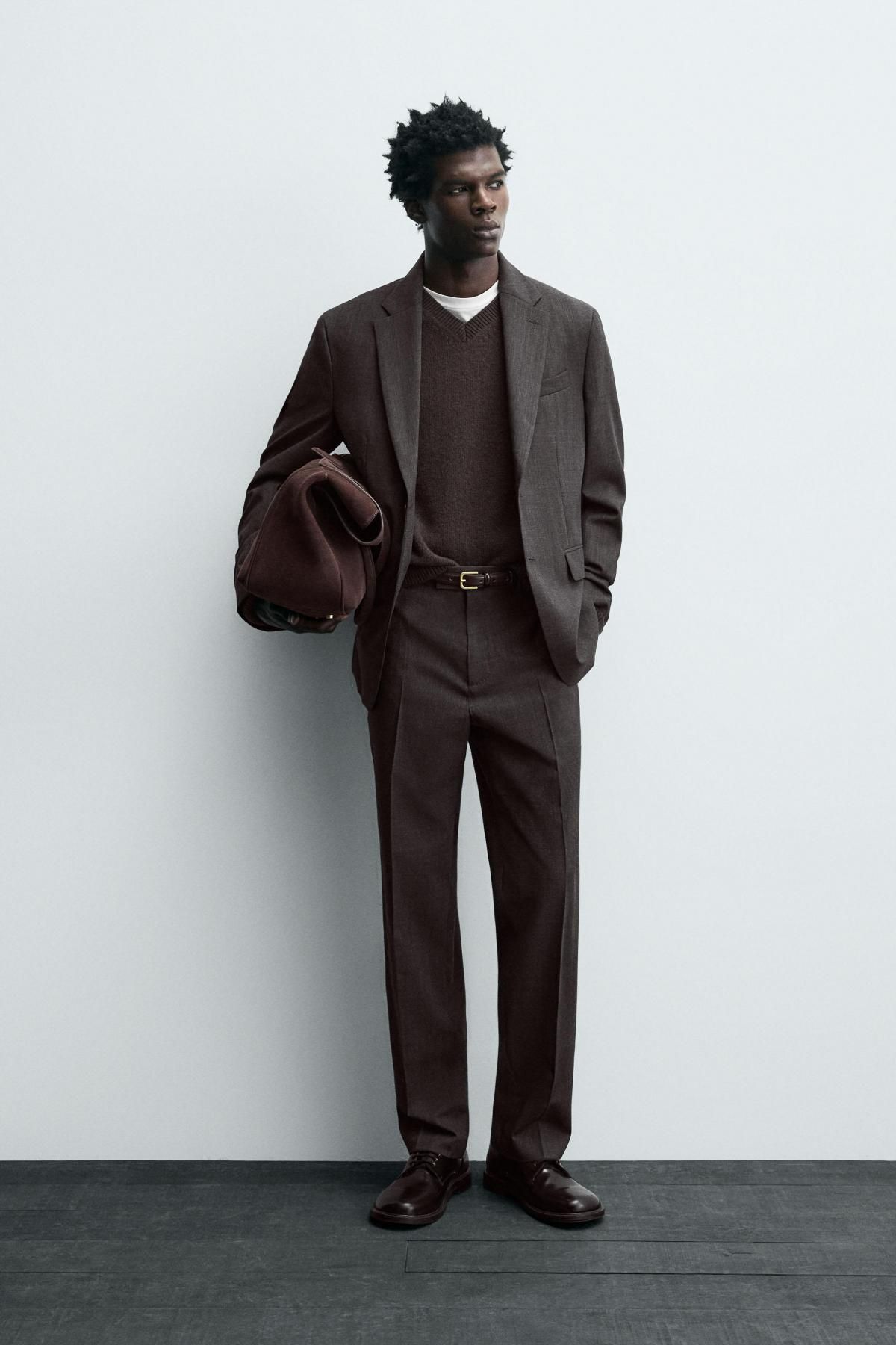 자라 클래식 울 정장 팬츠 9642/898 DARK BROWN - 상세 이미지 2