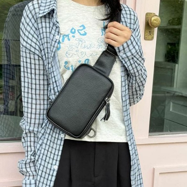 데일리 가죽 슬링백 크로스 여성 미니 휴대폰 - 상품 이미지