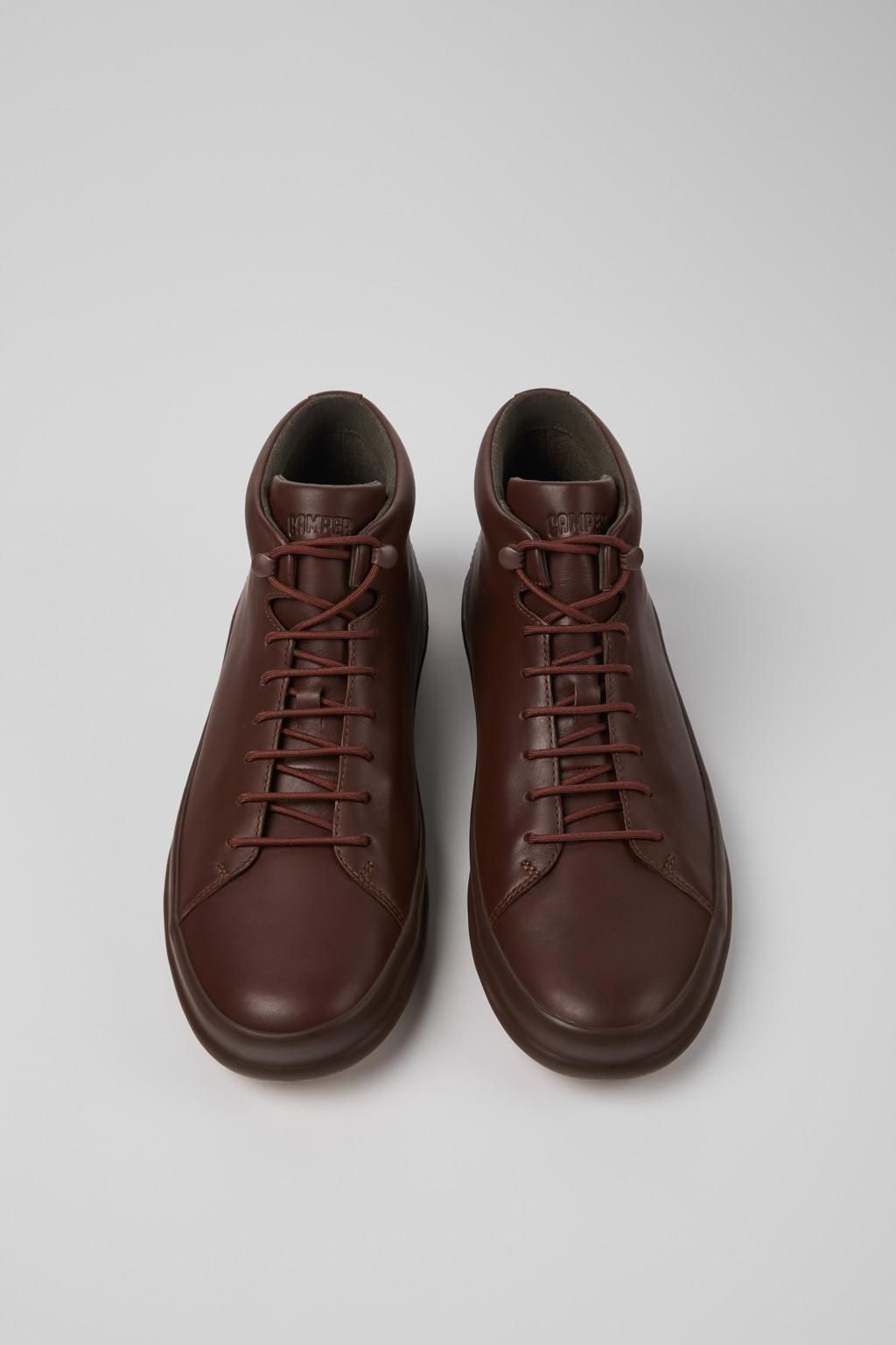 캠퍼 브라운 레더 캐주얼 남성 앵클부츠 Chasis K300236-022 BROWN - 상세 이미지 4